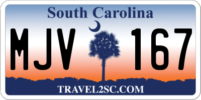 SC license plate MJV167