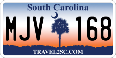 SC license plate MJV168