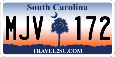 SC license plate MJV172