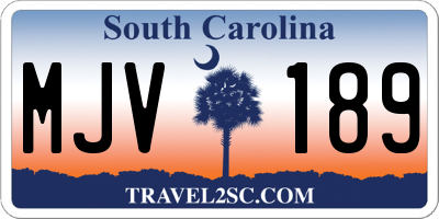 SC license plate MJV189