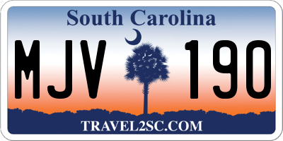 SC license plate MJV190
