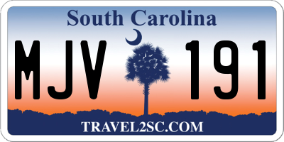 SC license plate MJV191