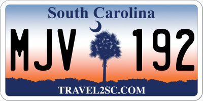 SC license plate MJV192