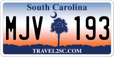 SC license plate MJV193