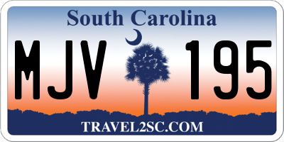 SC license plate MJV195