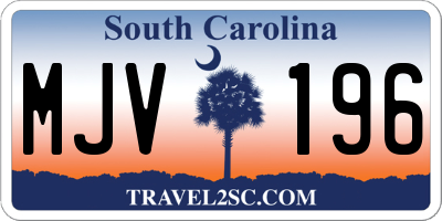 SC license plate MJV196