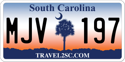 SC license plate MJV197