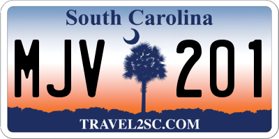 SC license plate MJV201