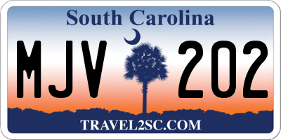 SC license plate MJV202