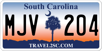 SC license plate MJV204