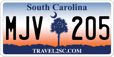 SC license plate MJV205