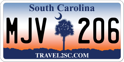 SC license plate MJV206