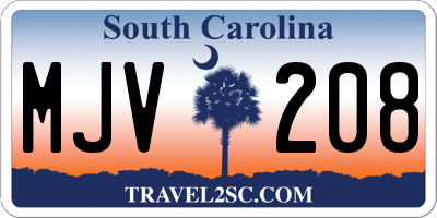 SC license plate MJV208