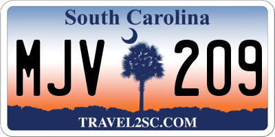 SC license plate MJV209