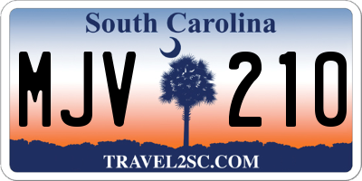 SC license plate MJV210