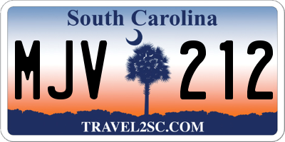 SC license plate MJV212