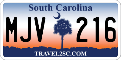 SC license plate MJV216