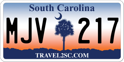SC license plate MJV217