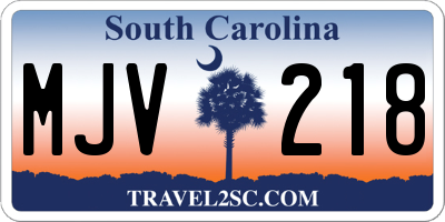 SC license plate MJV218