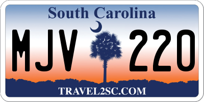 SC license plate MJV220