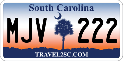 SC license plate MJV222