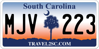 SC license plate MJV223