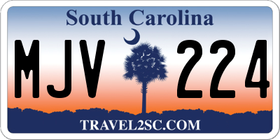 SC license plate MJV224