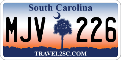 SC license plate MJV226