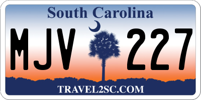 SC license plate MJV227