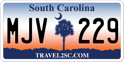 SC license plate MJV229