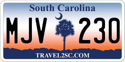 SC license plate MJV230