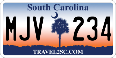 SC license plate MJV234
