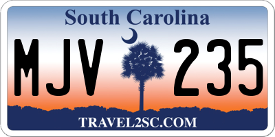 SC license plate MJV235
