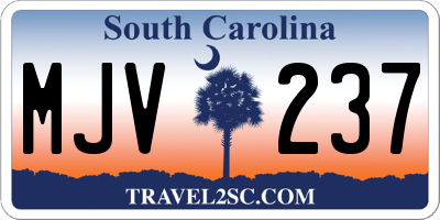 SC license plate MJV237
