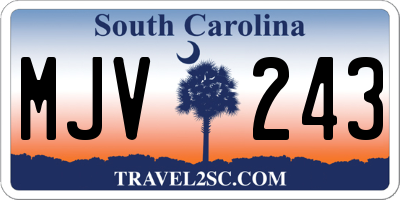 SC license plate MJV243
