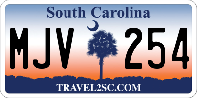 SC license plate MJV254