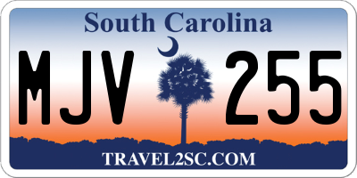 SC license plate MJV255