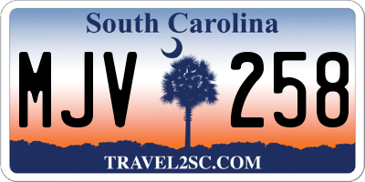 SC license plate MJV258
