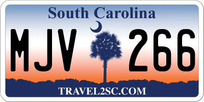 SC license plate MJV266