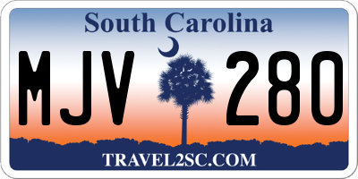 SC license plate MJV280