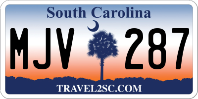 SC license plate MJV287