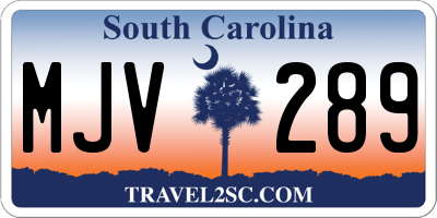 SC license plate MJV289