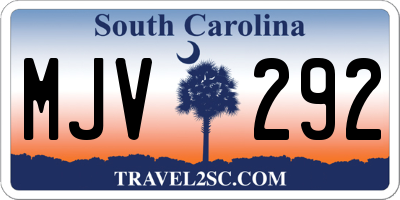 SC license plate MJV292