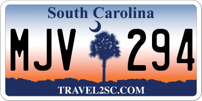 SC license plate MJV294