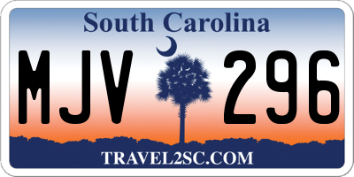 SC license plate MJV296