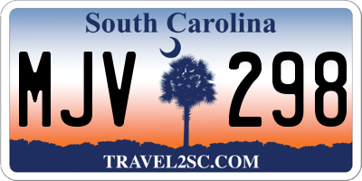 SC license plate MJV298