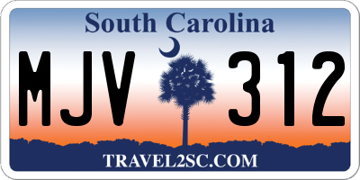 SC license plate MJV312
