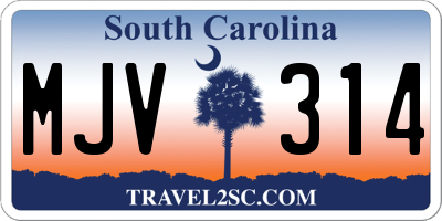 SC license plate MJV314