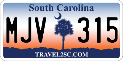 SC license plate MJV315