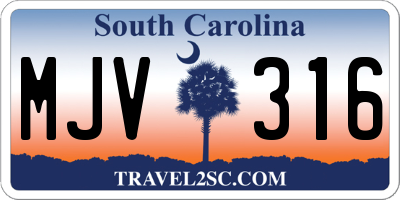 SC license plate MJV316